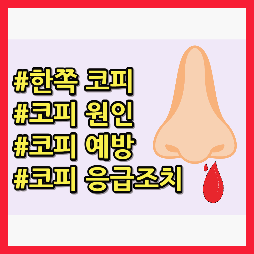 한쪽 코에서만 코피가 자주 나는 이유는 원인과 예방법 그리고 응급처치