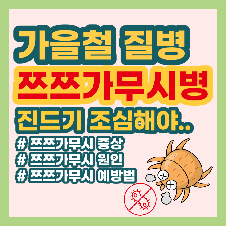 가을철 쯔쯔가무시병 진드기 조심해야.. 증상과 원인 예방법