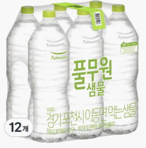 풀무원샘물 생수 무라벨, 2L, 12개